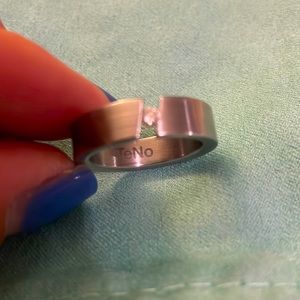 Teno stainless steel ring with “floating” diamond size 8
